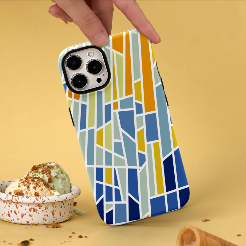 彩色玻璃菲林双层磁吸手机壳