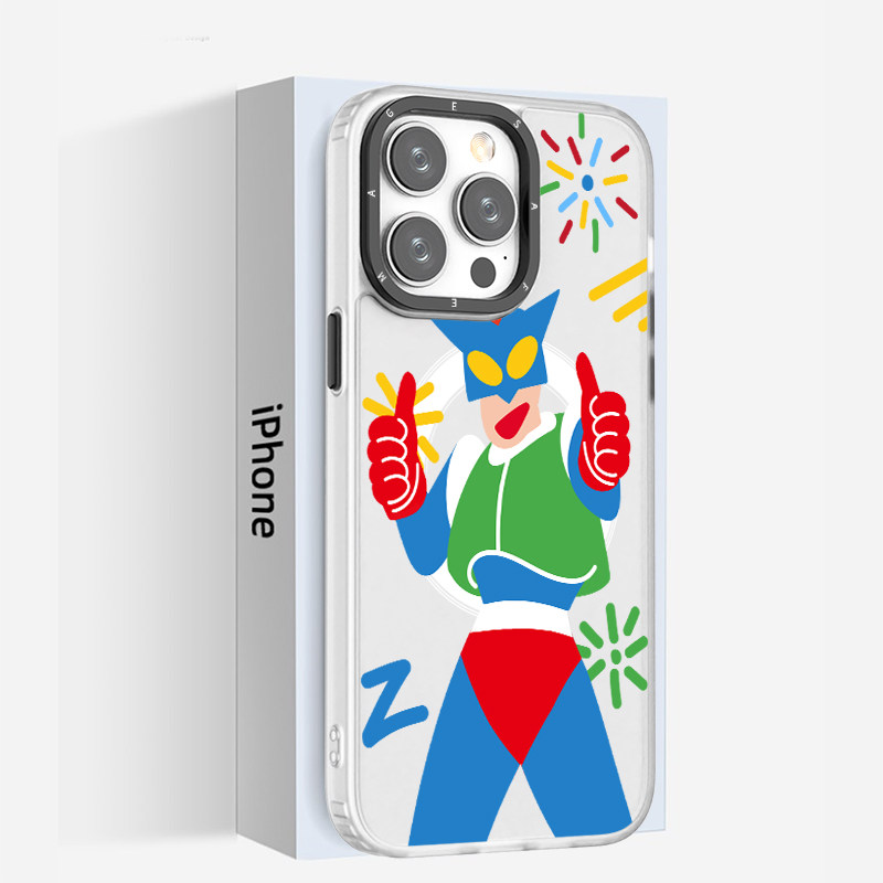 奔斯特【优盾磁吸壳】手机壳适用新款iphone15plus可爱动画13白色磨砂