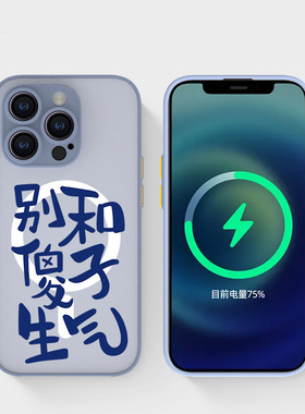 奔斯特16pro肤感磁吸14magsafe手机壳适用iphone创意磨砂se2灰色15plus苹果11个性12max别和傻子生气13mini