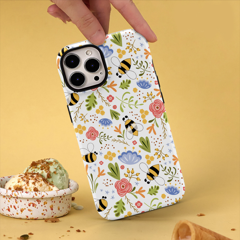双层菲林磁吸手机壳可爱蜜蜂