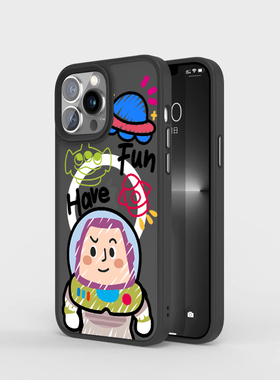 适用于iPhone13手机壳15plus卡通14pro黑色磨砂12max动画涂鸦11magsafe巴斯光年16e个性动画磁吸17air保护套