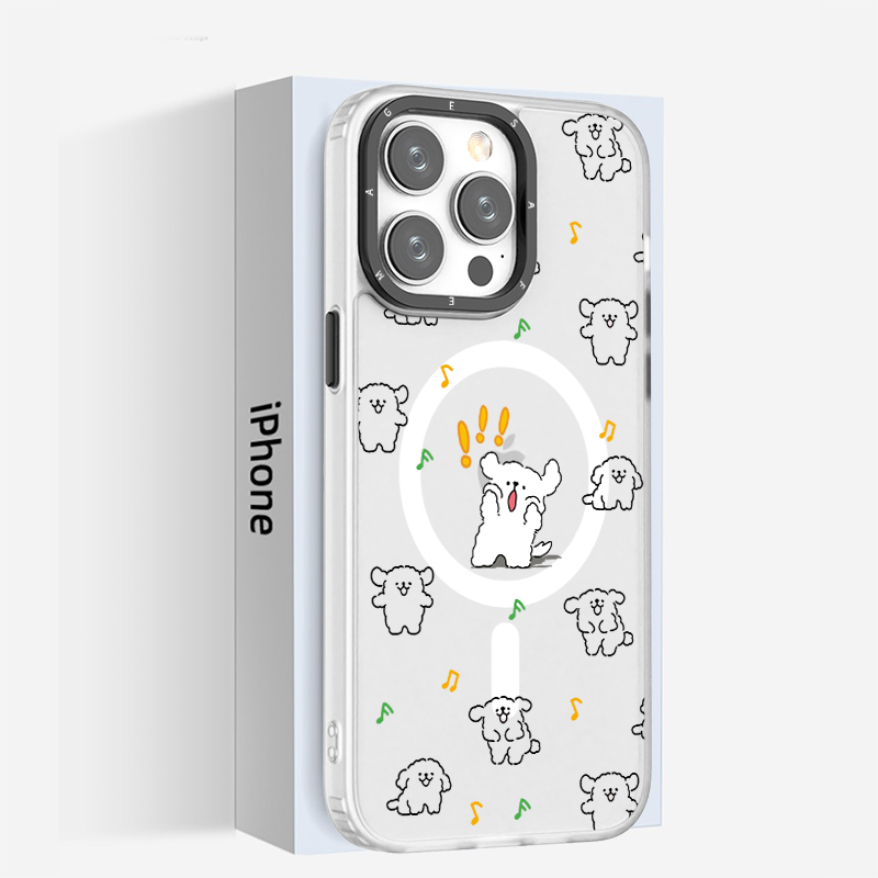 16pro磁吸磨砂手机壳潦草小狗