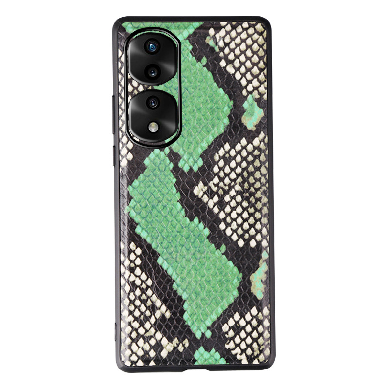 适用荣耀90手机壳90gt牛皮蟒蛇皮纹全包荣耀90Pro高档真皮保护套