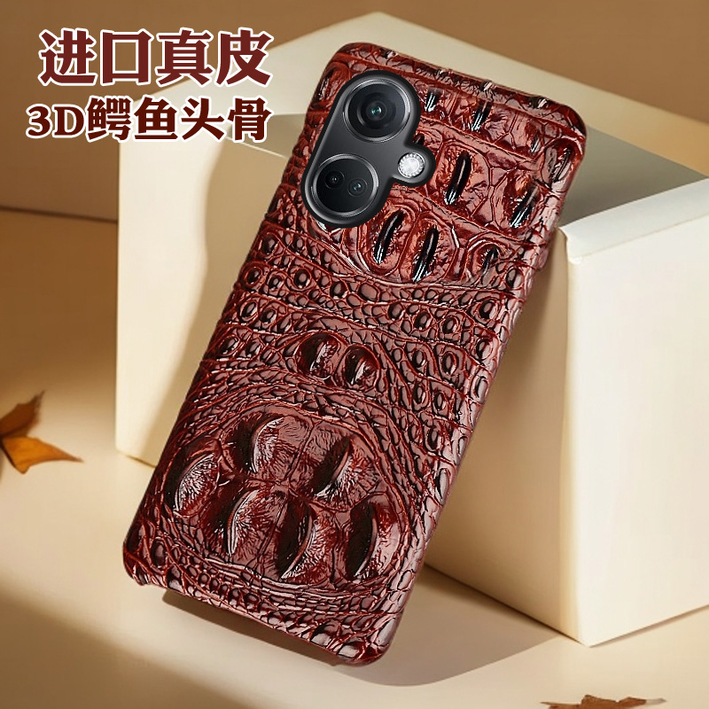 月梵希适用oppoK11鳄鱼头骨纹oppoK11pro商务oppoK11S至臻3D鳄鱼K9x真皮oppoK9半包OPPO k13 Turbo Pro手机壳