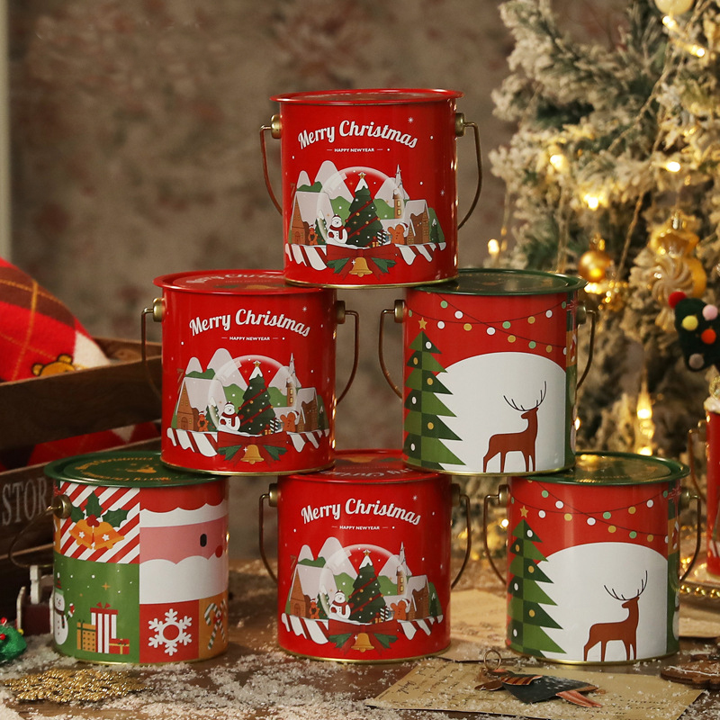 新款圣诞马口铁礼盒平安夜苹果盒