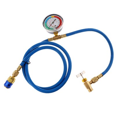 A/C R134A Refrigerant Recharge Hose Low Pressure Gauge Easy