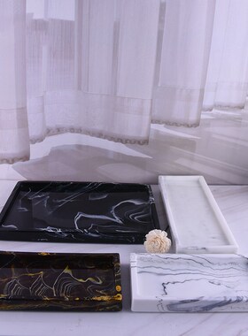 Luxury Resin Bathroom Accessories Set Tray Imitation Marble