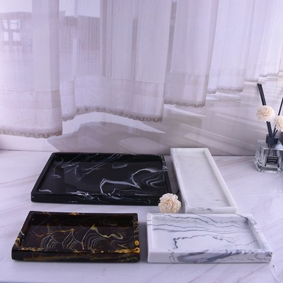 Luxury Resin Bathroom Accessories Set Tray Imitation Marble