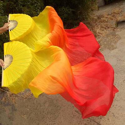 New 18m LeFt HaND LoNg SiLk FaN VeiLS BamBoo HaNDLe BeLLy D
