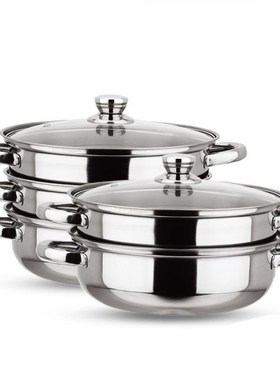 Steamer Pot 28CM Stainless Steel Steam Pot Thicken Double Bo