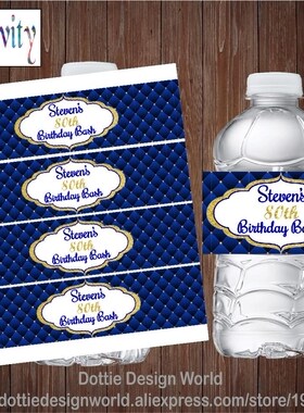 20pcs Custom Navy Blue Bed Headboard 80th Birthday Water Bo