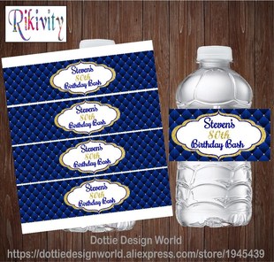 20pcs Custom Navy Blue Bed Headboard 80th Birthday Water Bo