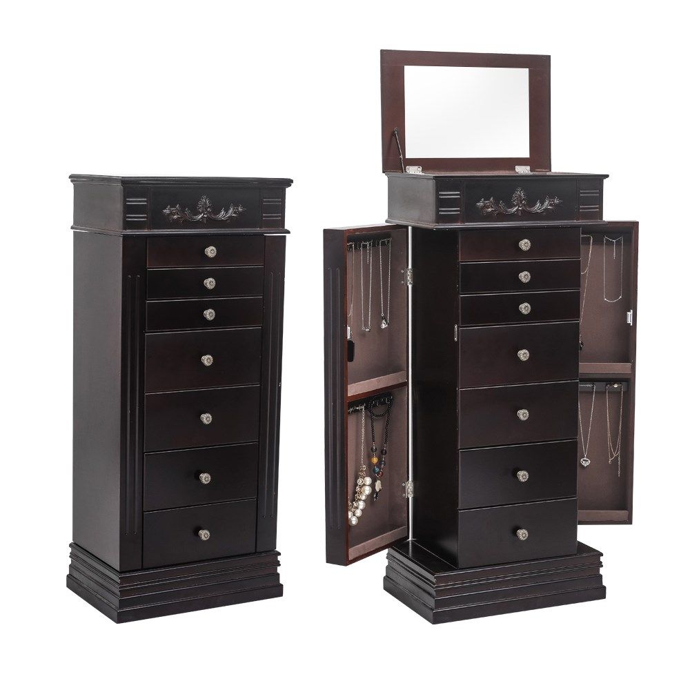jewelry cabinet dressing table dresser with mirror 8 drawer
