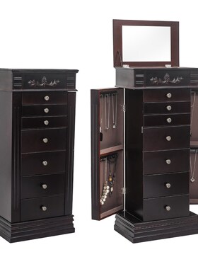 Jewelry Cabinet Dressing Table Dresser with Mirror 8 Drawer