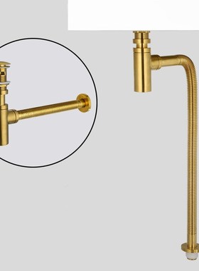 Tuqiu Basin Pop Up Drain Gold Bottle Trap Bathroom Sink Sip