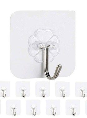 12pcs/ Set Transparent Hook Strong Seamless ers Wall Hook Ki