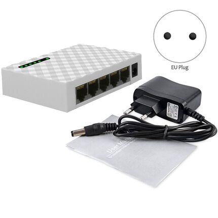 5 Port Network Switch 4 Wire RJ45 Gigabit Ethernet 1000Mbps