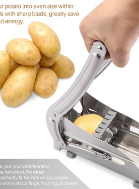 2 Blades Stainless Steel French Fry Potato Cutter Slicer Chi