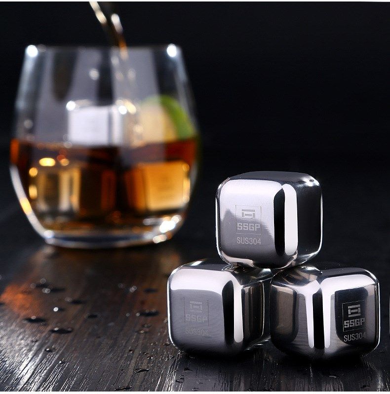 1pc stainless steel ice cubes bar non toxic healthy cooler