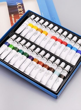 24 Colors Acrylic Paints Set 12ml Tubes Drawing Painting Pig