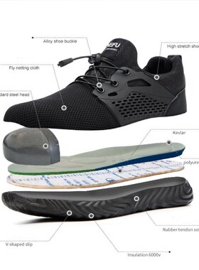 JACKSHIBO Breathable Work Shoes Boots For Men Protective Ste