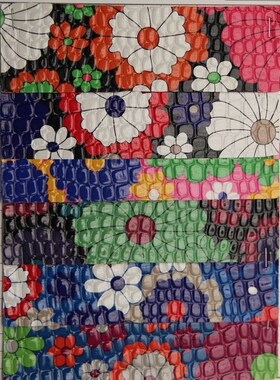 30 yards bright colorful printed stone grain synthetic PVC l