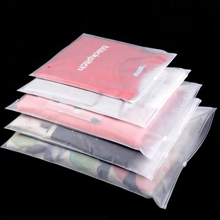 High end Thick Plastic Storage Bag Matte Clear Zipper Seal