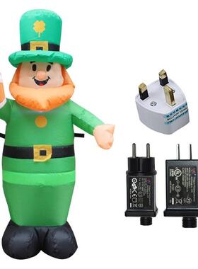 1m Inflatable Patricks Day Leprechaun Model Luminous LED Li