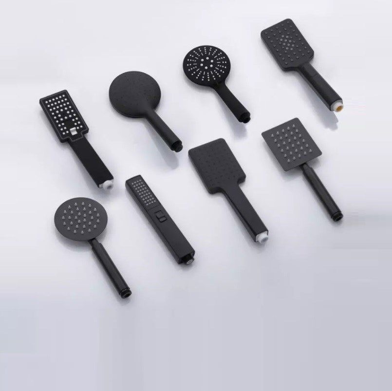 hand held shower head water saving black bathroom rainfall