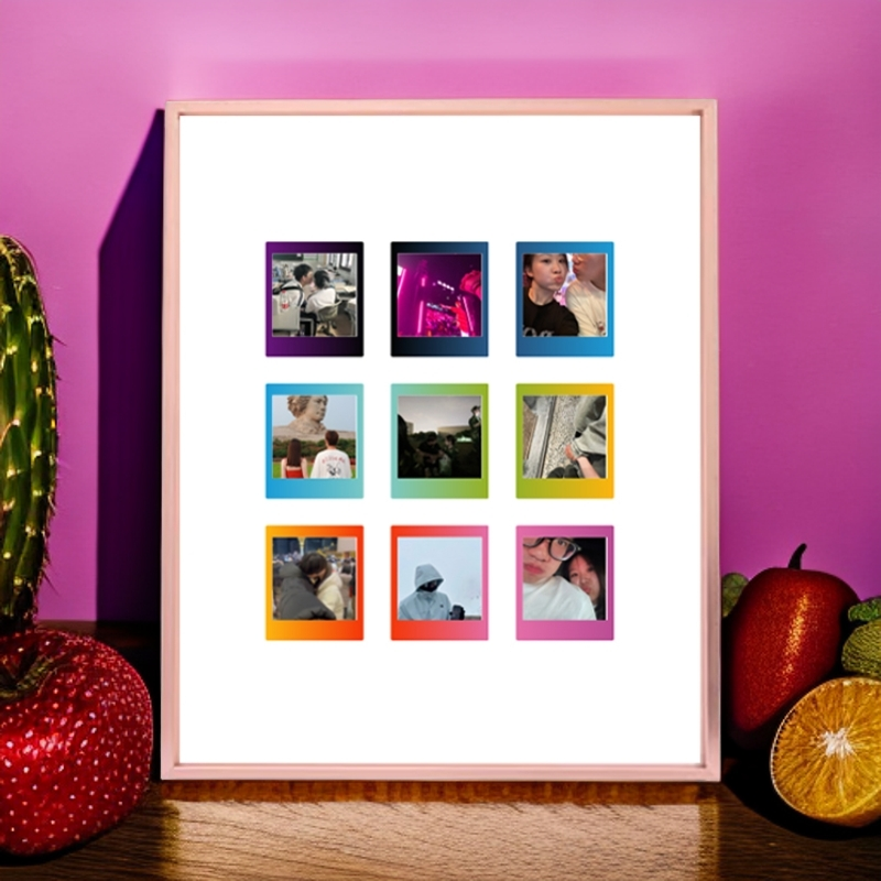 拍立得铝合金相框SQ方4寸彩虹