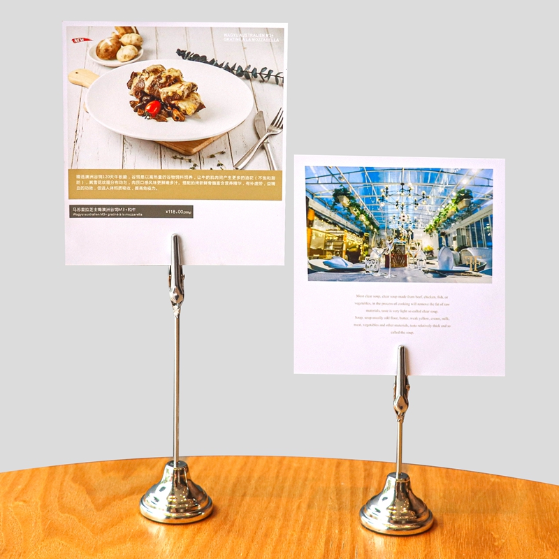 金属桌牌夹子面立卡片台架