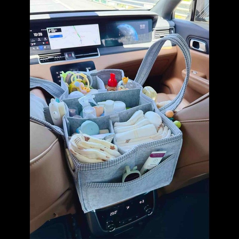 13分格妈咪包母婴外出轻便高颜值毛毡手提包大容量尿不湿收纳袋子