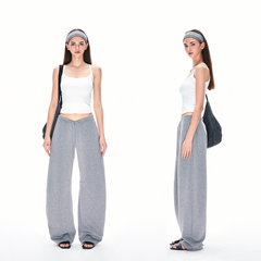 KVKV肤感廓形弧形SISI裤 美式抽绳宽松休闲卫裤慵懒松弛感香蕉裤