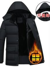 Меховая одежда 2022冬季加绒加厚爸爸装冬装中老年棉衣男老年人羽绒棉服冬天棉袄