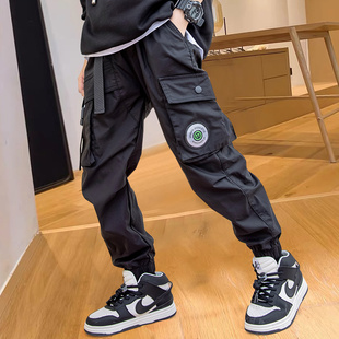 男童工装裤春夏款潮洋气2023儿童裤子休闲裤中大童潮牌炸街舞韩版