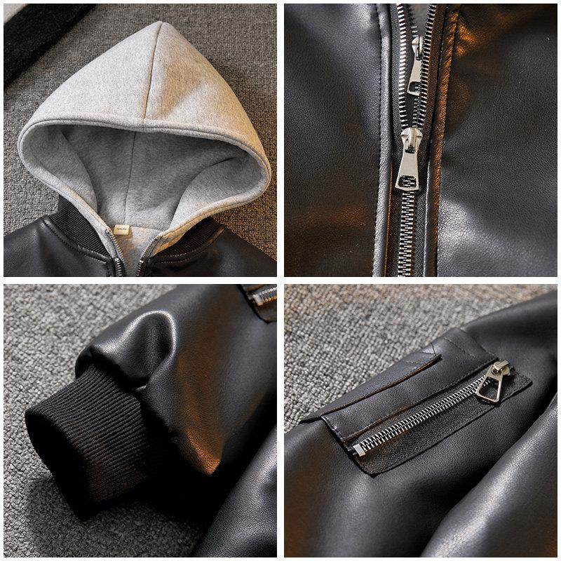 儿童装男童皮衣外套2025秋冬新款冬装加绒加厚夹克中大童冬季男孩