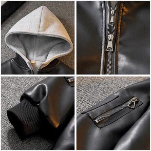 儿童装男童皮衣外套2025秋冬新款冬装加绒加厚夹克中大童冬季男孩