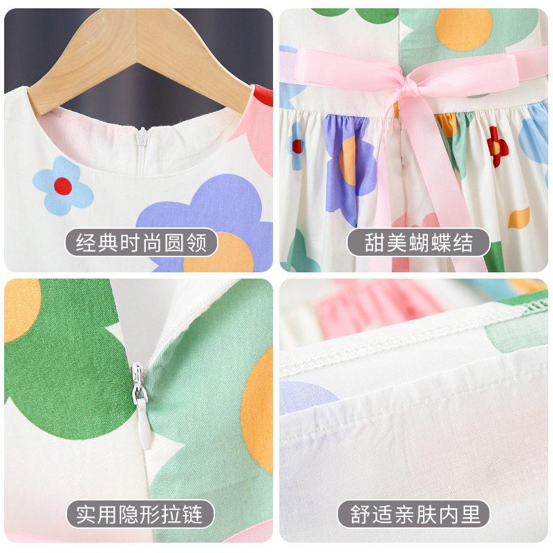 女童洋装新款夏装儿童印花裙子女宝宝洋派公主裙夏季背心沙滩裙