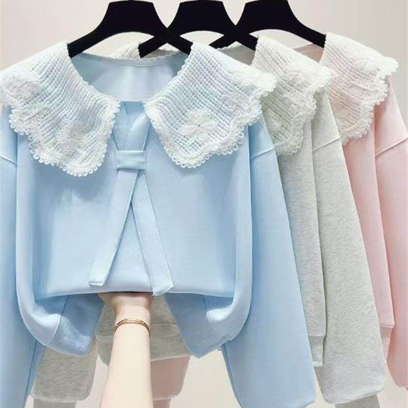 娃娃领女童卫衣2025秋装新款洋气时髦中大童长袖上衣薄款外套春秋