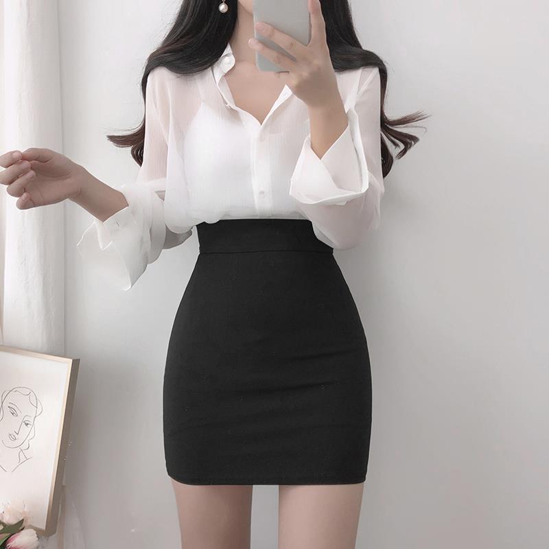 职业短款女夏半身裙一步紧身包弹力高腰2021工装黑色臀ol裙子新款