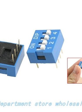 10 Pcs 2 Row 8 Pin 4P Positions 2.54mm Pitch DIP Switch Blue