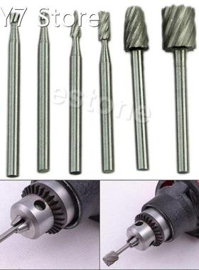 New 6pcs HSS Routing Router Grinding Bits Burr For Rotary To