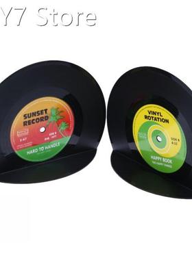 Retro Vintage Record Bookends Vinyl Book Holder Desk Organiz