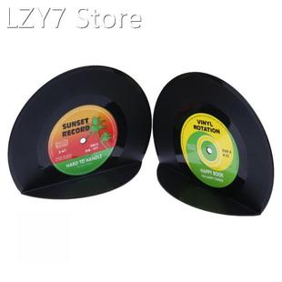 Retro Vintage Record Bookends Vinyl Book Holder Desk Organiz