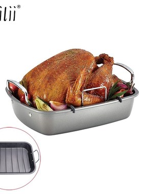 Stainless Steel Nonstick Roasting Pan Rectangular Deep Dish