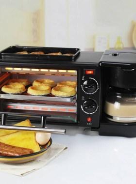 3 in 1  Home breakfast machine coffee maker electric oven to
