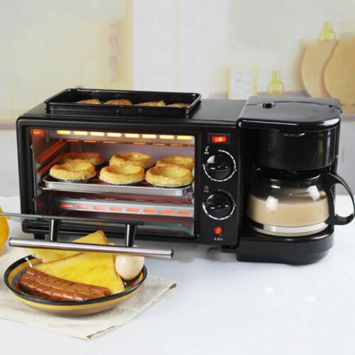 3 in 1  Home breakfast machine coffee maker electric oven to