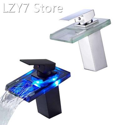 LED Waterfall Faucet FantasyLED Glass Spout Basin Faucet 3 C