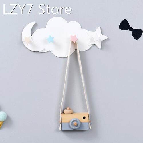 Cloud Moon Hook Wall Mounted Free Nail Hanger Wall Coat Rack