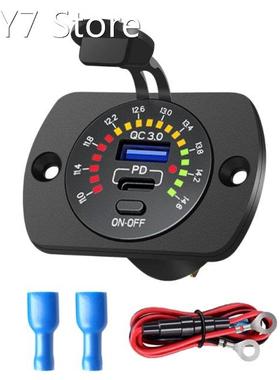 12V Dual USB Outlet Panel USB Car Charger Socket Quick Charg